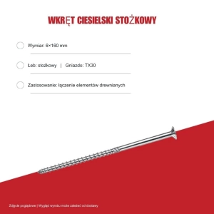 Wkręty stożkowe B.PRO 6x160 TX30 100szt